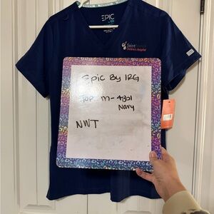 Women's Navy V-Neck Top